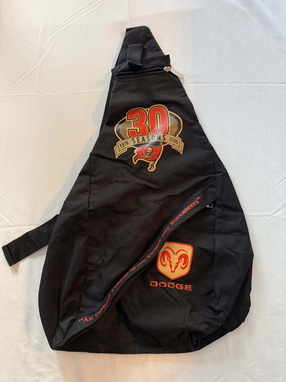 Vintage 2005 Tampa Bay Buccaneers 30 Seasons Dodge Promotional Sling Backpack